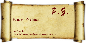 Paur Zelma névjegykártya